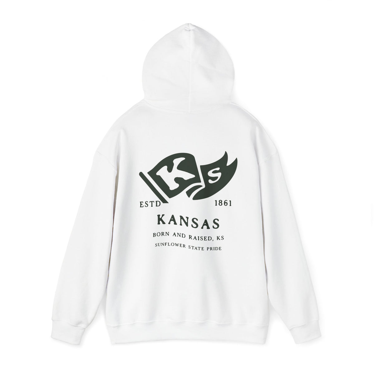 Kansas State Born and Raised Unisex Hoodie - Sunflower State Pride Design
