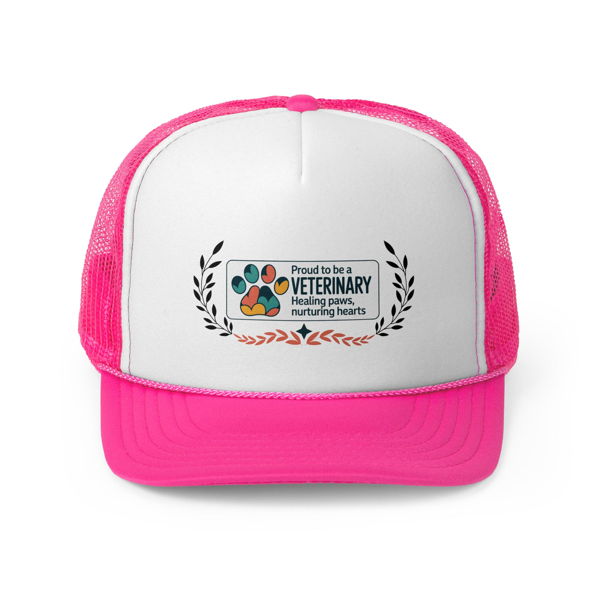 Veterinary Trucker Hat – Proud to Be a Veterinary | Healing Paws, Nurturing Hearts | Vet Tech & Animal Care Professional Gift Cap