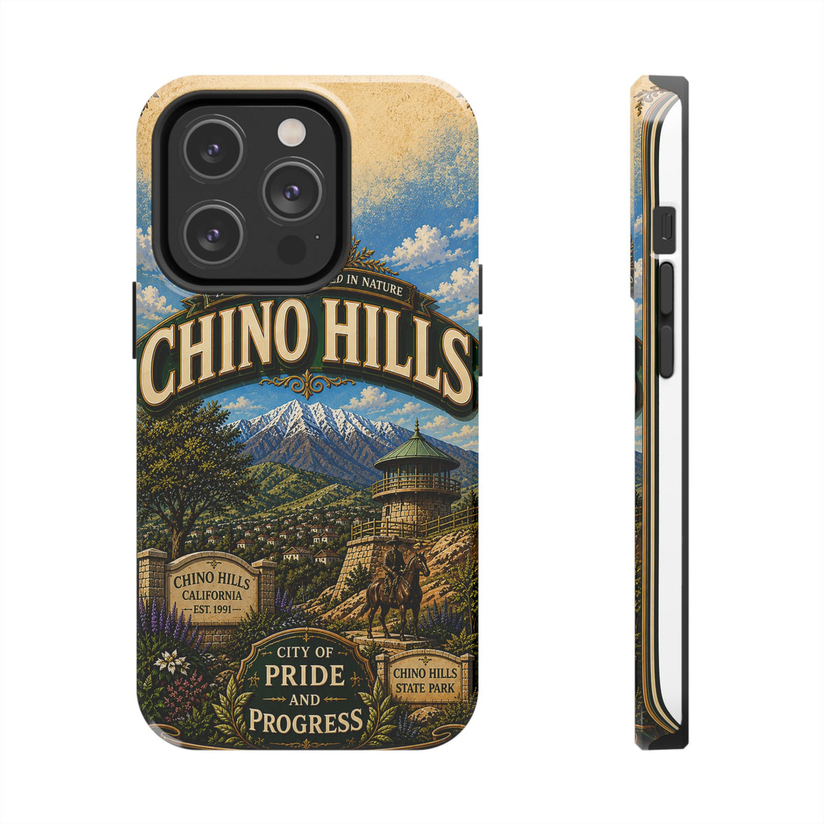 Chino Hills Vintage Travel Phone Case Mountain Vista Historic Landmark California City Pride Cover