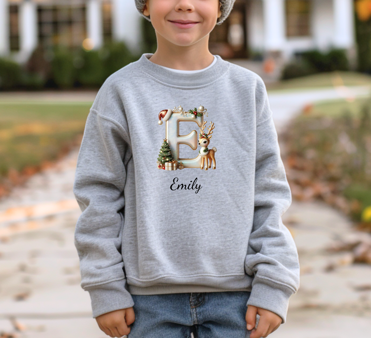 Personalized Family Christmas Alphabet Name Sweatshirt or Hoodie – Custom Holiday Apparel Gift for Adults & Kids