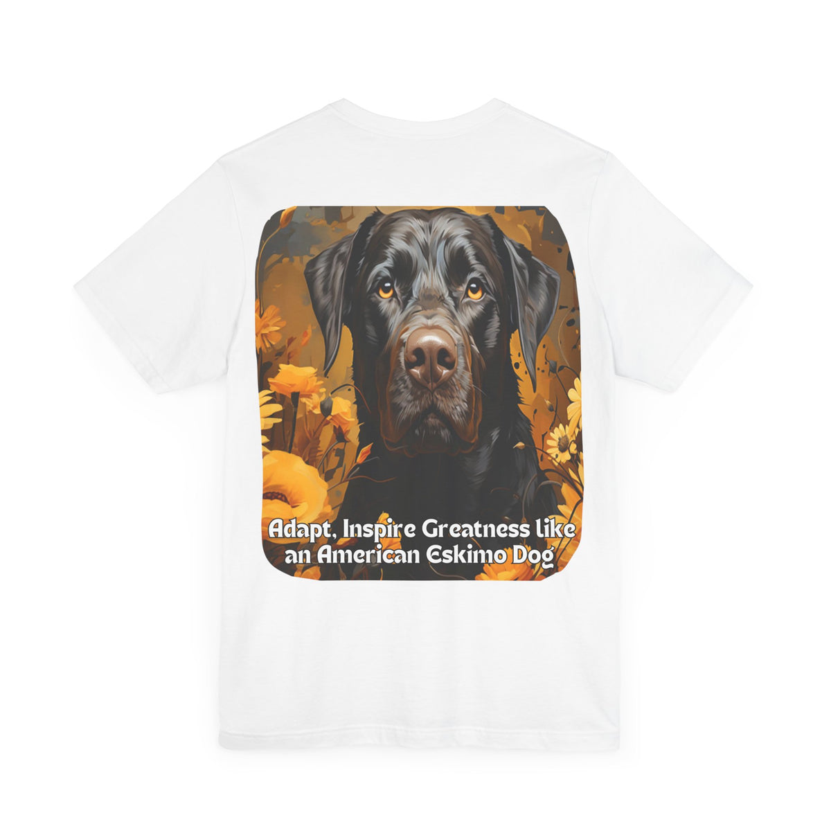 American Eskimo Dog Sunflower T-Shirt – 'Adapt, Inspire Greatness' Motivational Dog Lover Tee