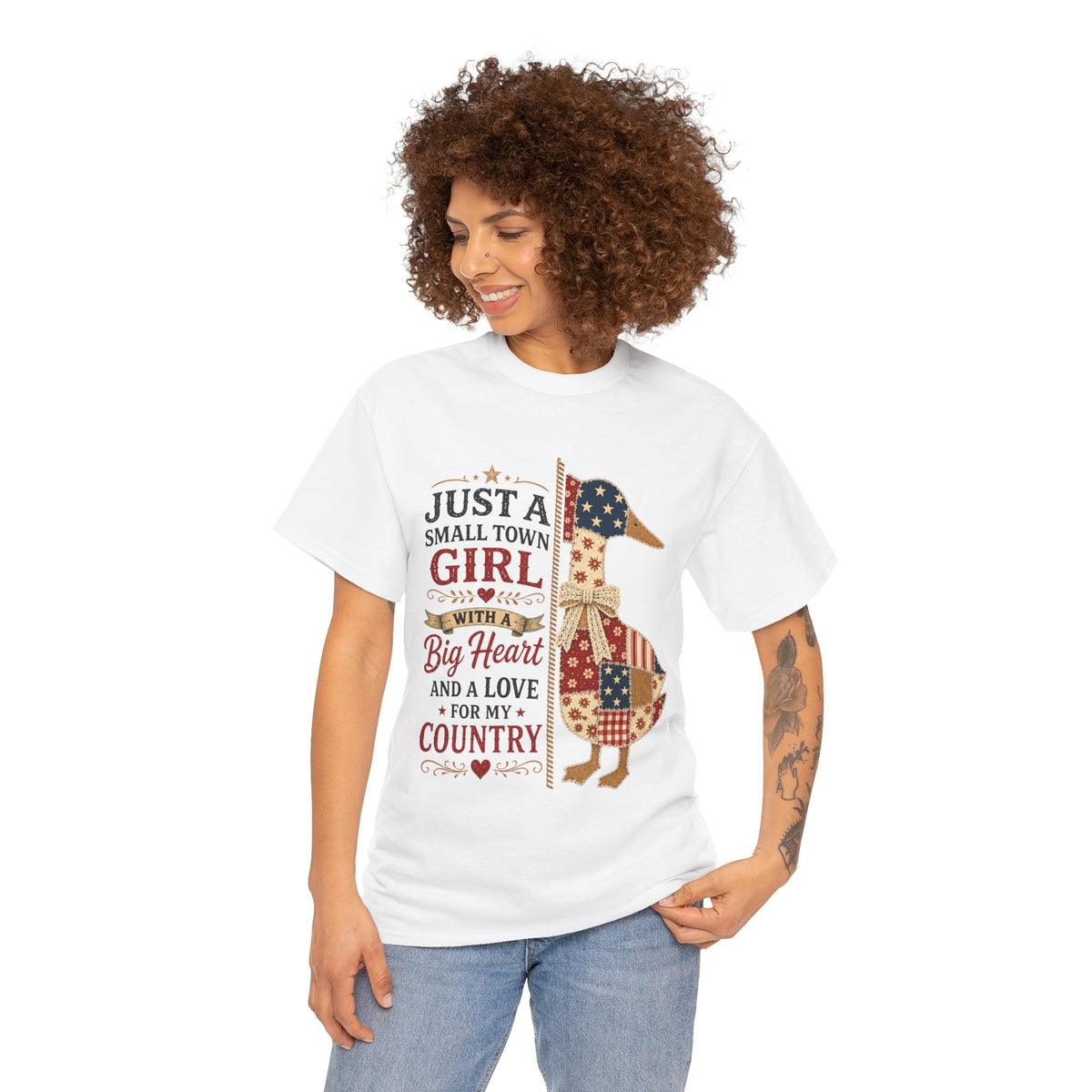 Just a Small Town Girl with a Big Heart Country Duck T-Shirt