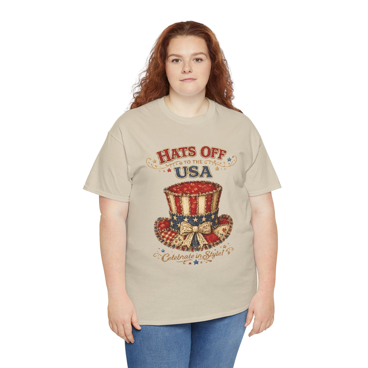 Patriotic T-Shirt — “Hats Off to the USA” 4th of July Celebration Tee