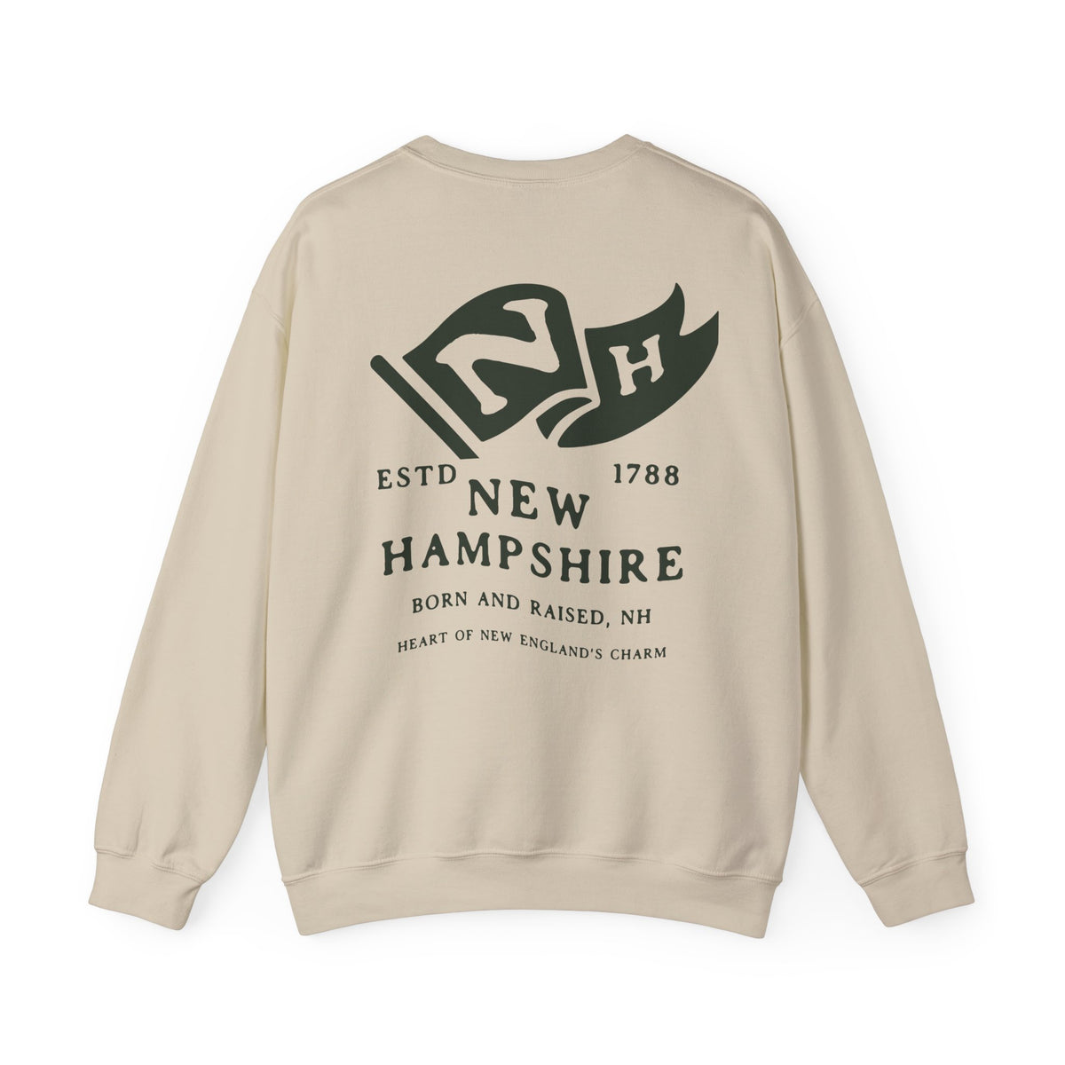 New Hampshire State Born and Raised Sweatshirt - Live Free or Die Pride Design