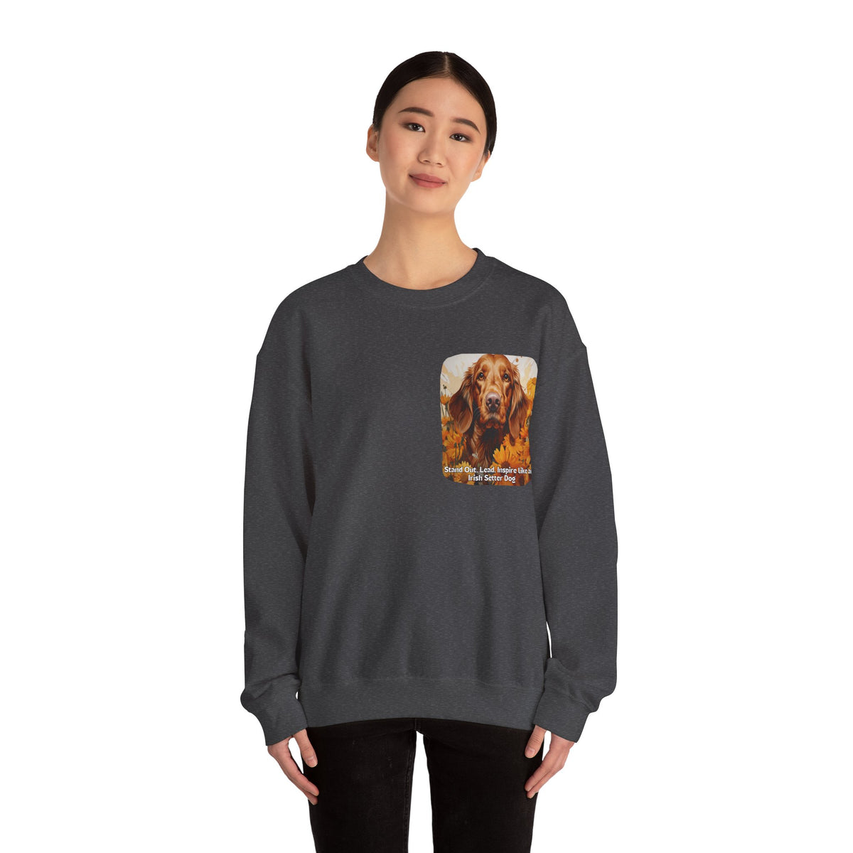 Irish Setter Spirit Sunflower Sweatshirt – 'Stand Out, Lead, Inspire' – Unisex Field Dog Pullover