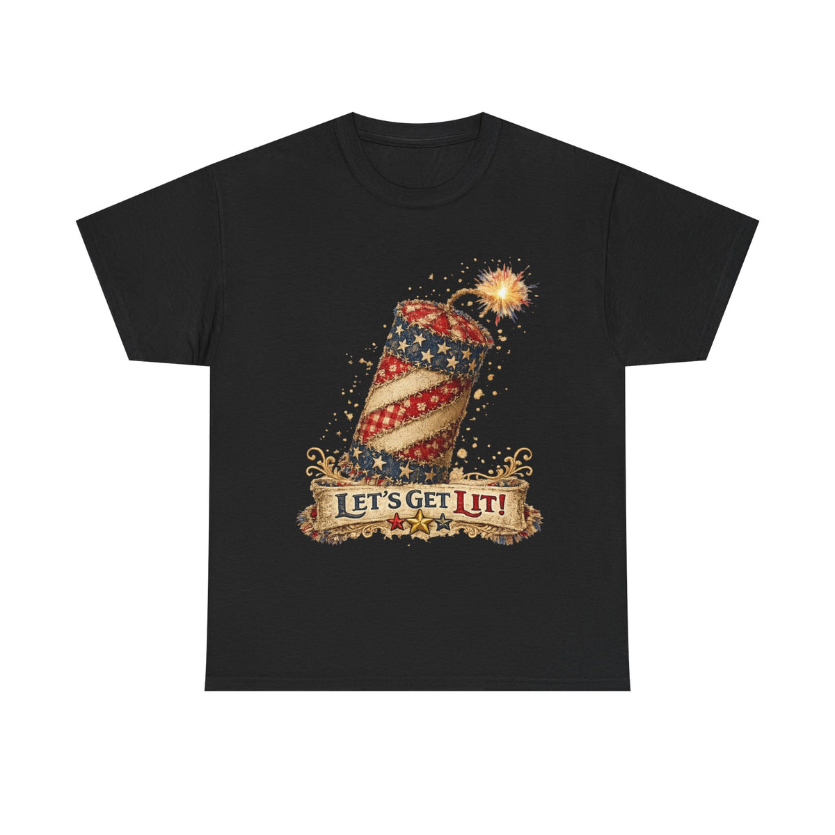 Firecracker Tee - "Let’s Get Lit!" Patriotic 4th of July Shirt