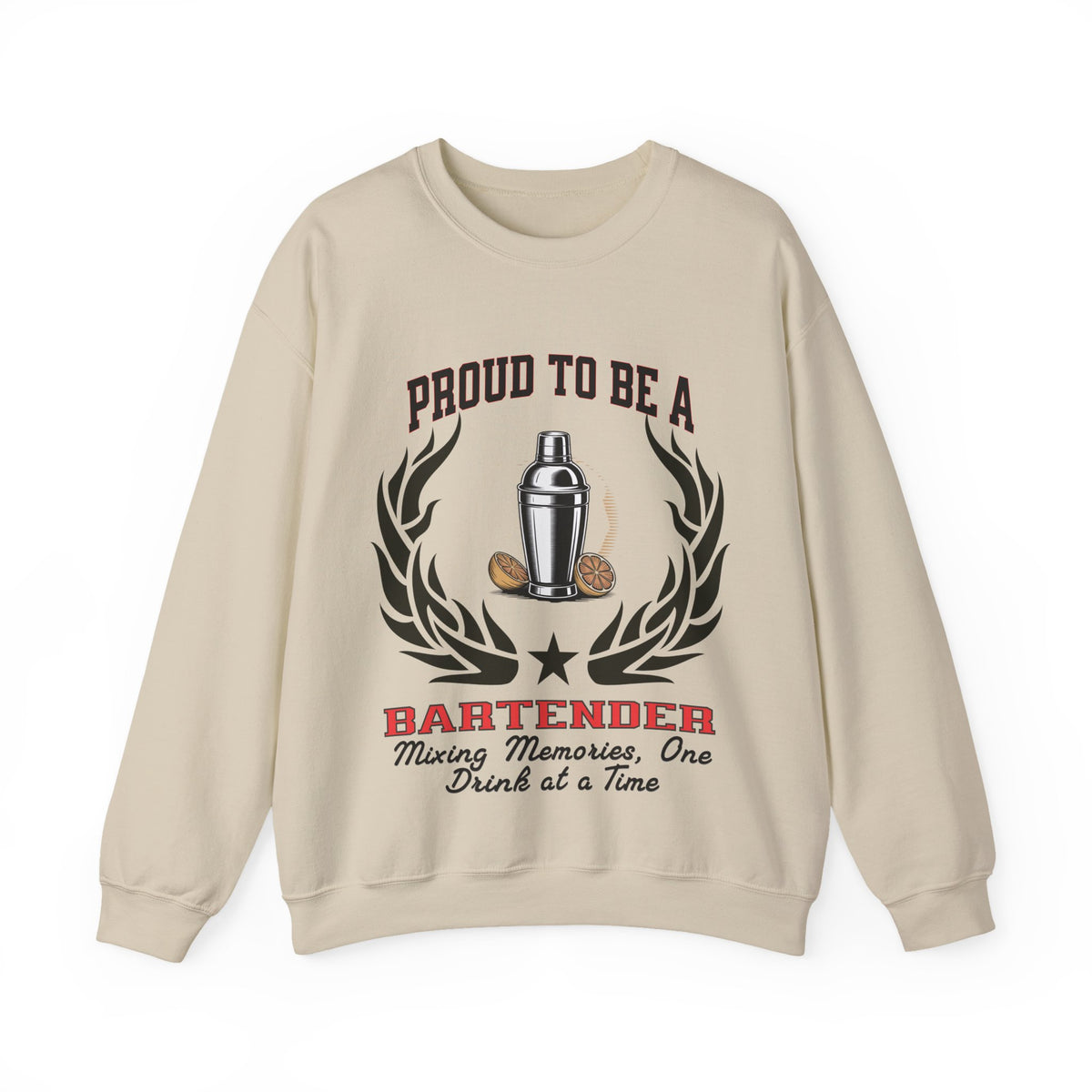 Copy of Unisex Bartender Sweatshirt – “PROUD TO BE A BARTENDER” | Mixing Memories, One Drink at a Time Pullover