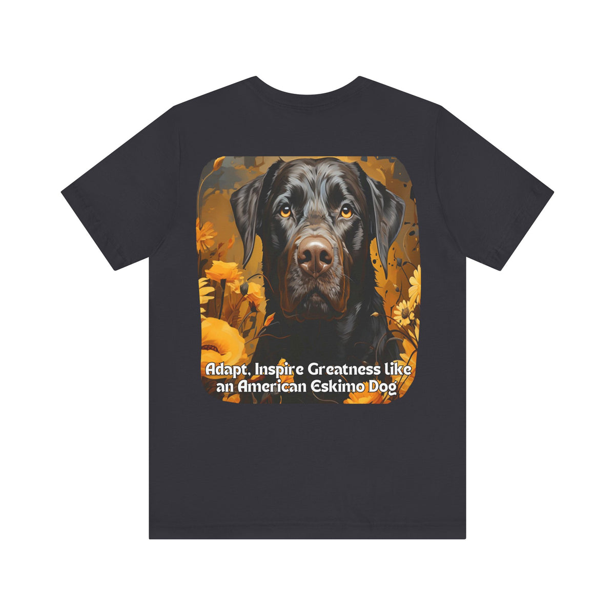 American Eskimo Dog Sunflower T-Shirt – 'Adapt, Inspire Greatness' Motivational Dog Lover Tee
