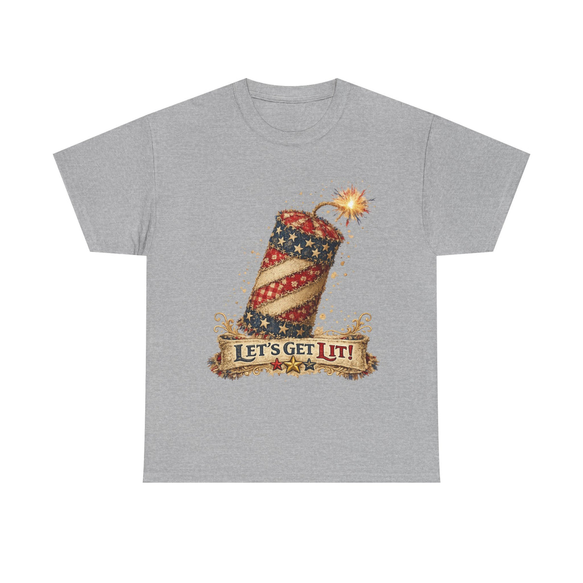 Firecracker Tee - "Let’s Get Lit!" Patriotic 4th of July Shirt
