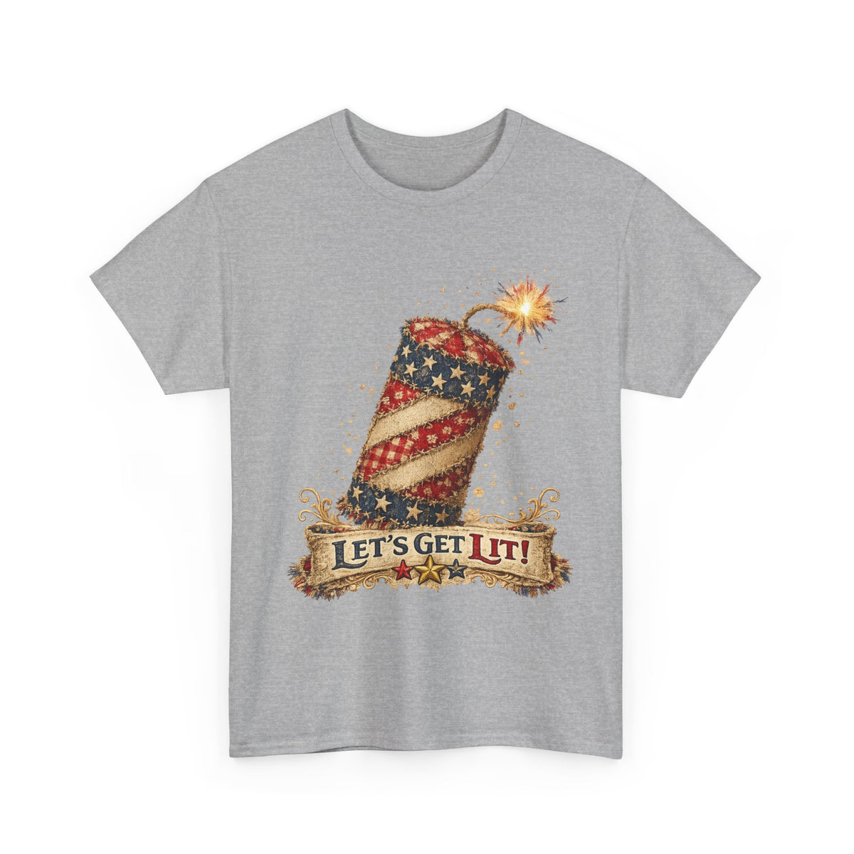Firecracker Tee - "Let’s Get Lit!" Patriotic 4th of July Shirt