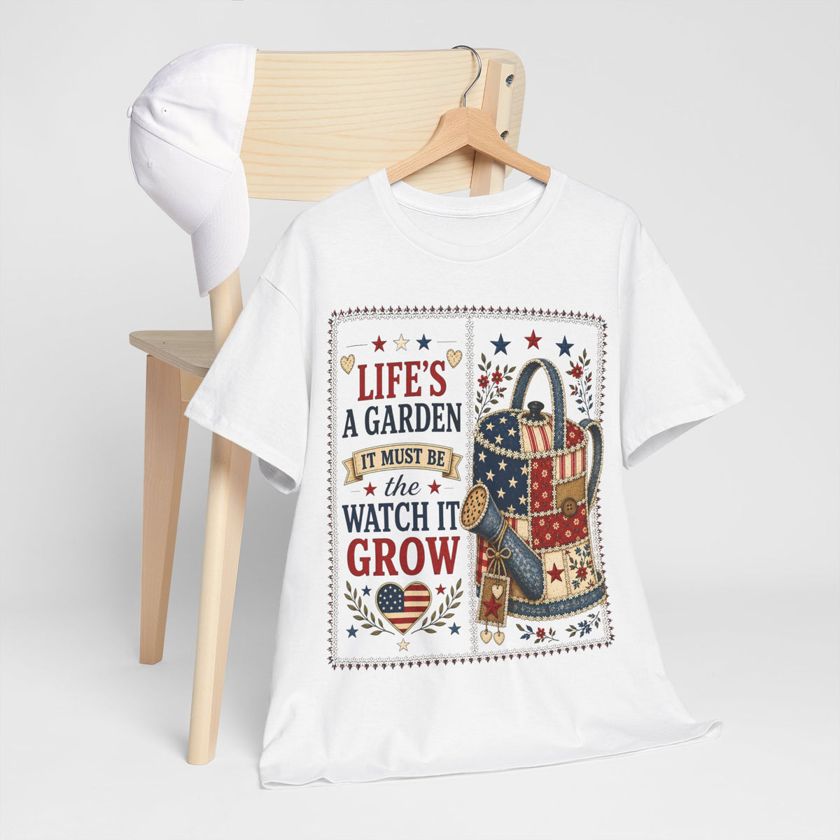 Garden Tote Tee - "Life's a Garden, Watch It Grow" Floral Watering Can T-Shirt
