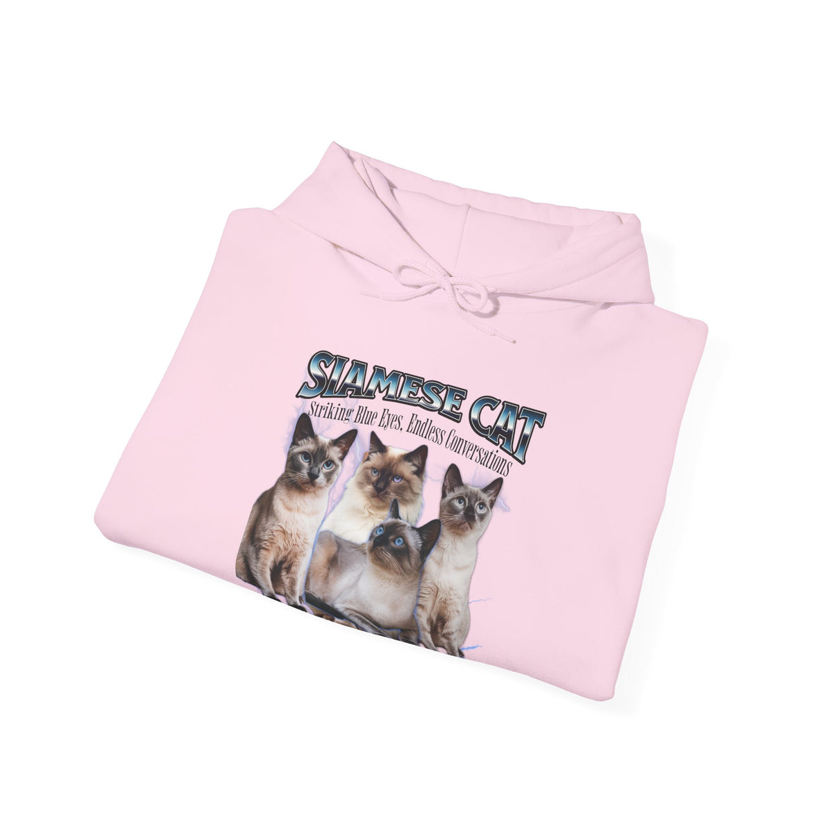 Siamese Cat Hoodie – Unisex Bootleg Collage Sweatshirt | Striking Blue Eyes, Endless Conversations!