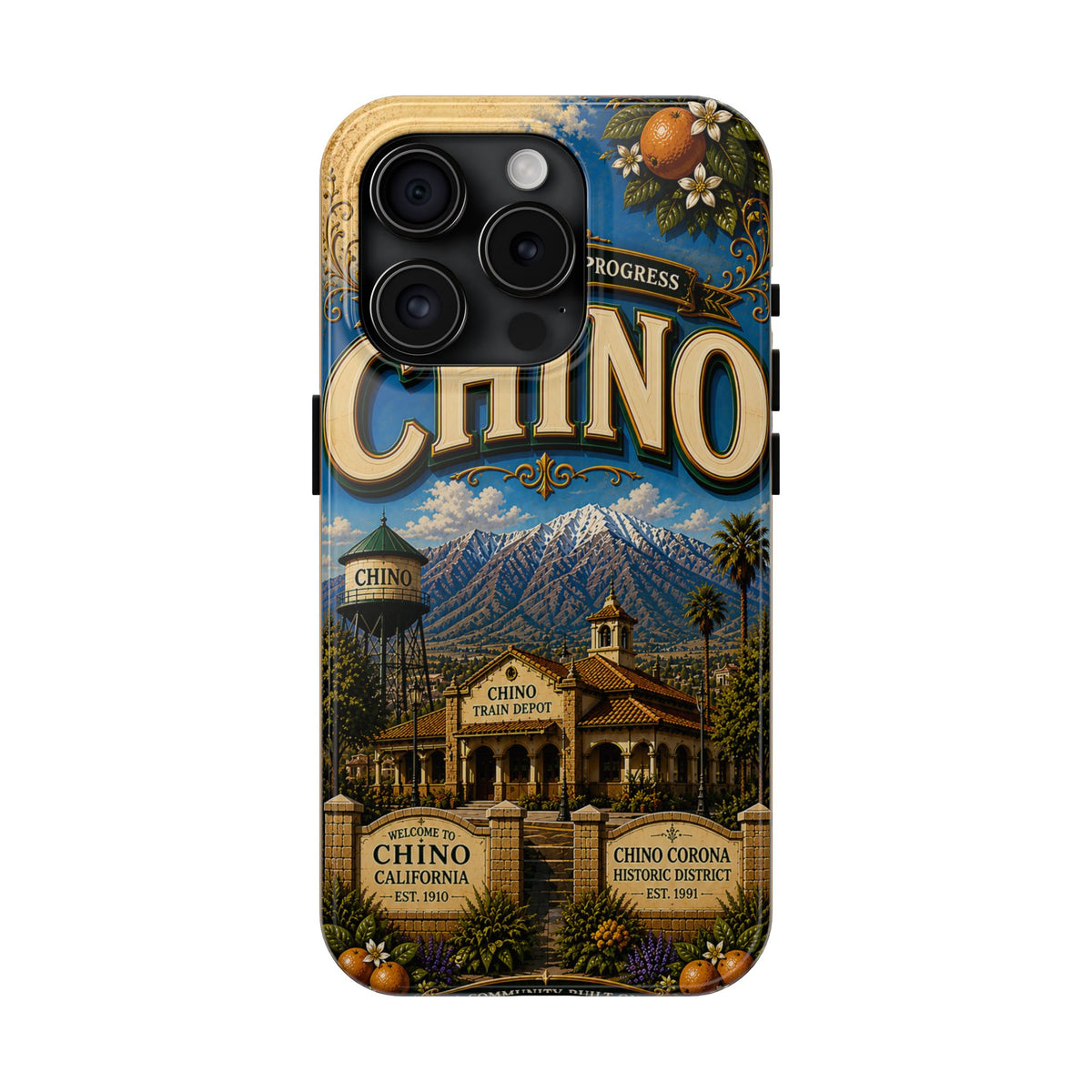 Chino Vintage Travel Phone Case — Retro California Cityscape Tough Case