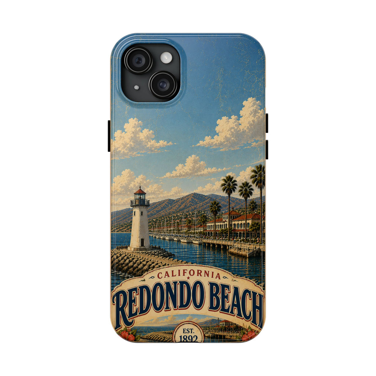 Redondo Beach Vintage Lighthouse Tough Phone Case — California Coastal iPhone Cover
