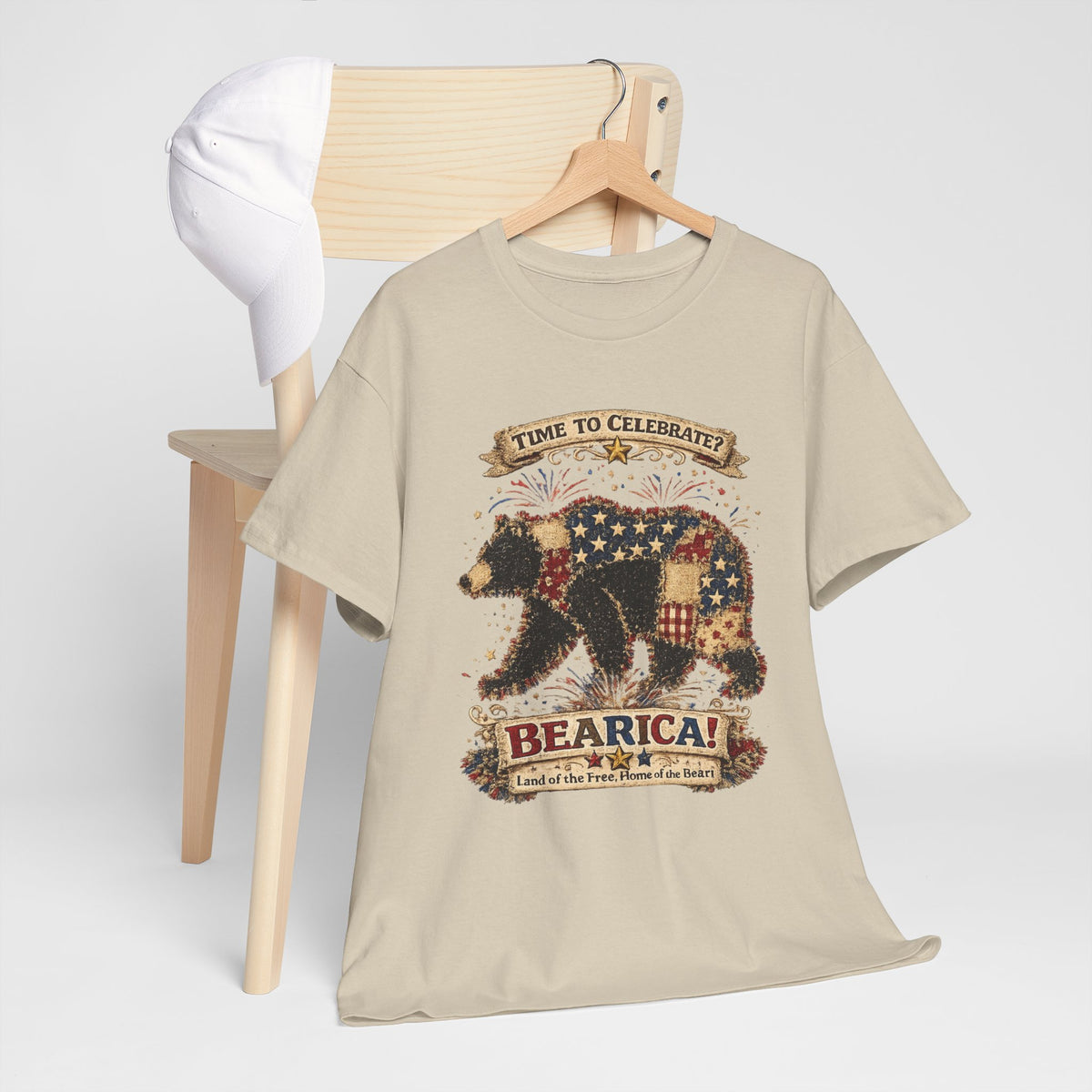 Bearica Patriotic Bear T-Shirt – "Time to Celebrate!" 4th of July Tee