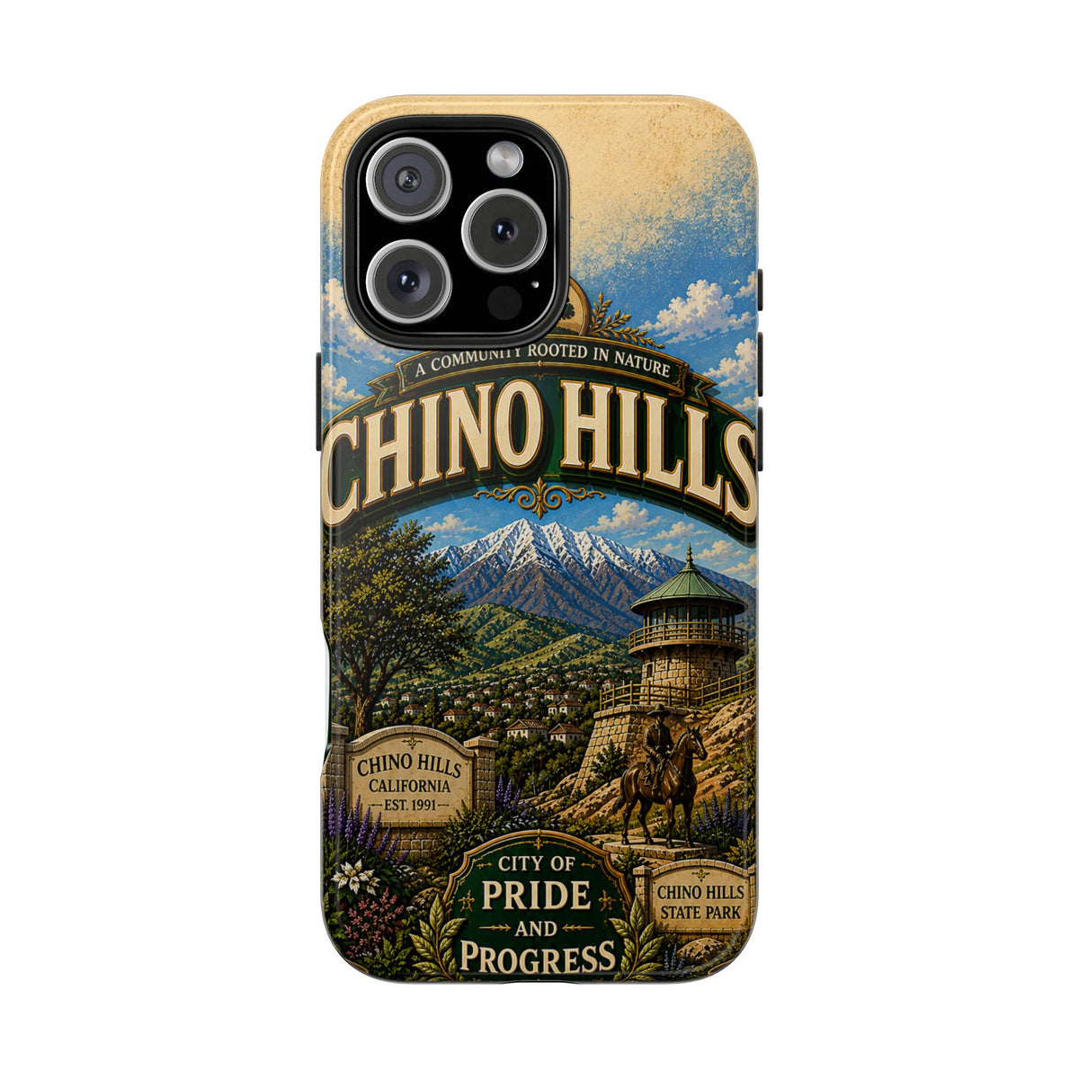 Chino Hills Vintage Travel Phone Case Mountain Vista Historic Landmark California City Pride Cover