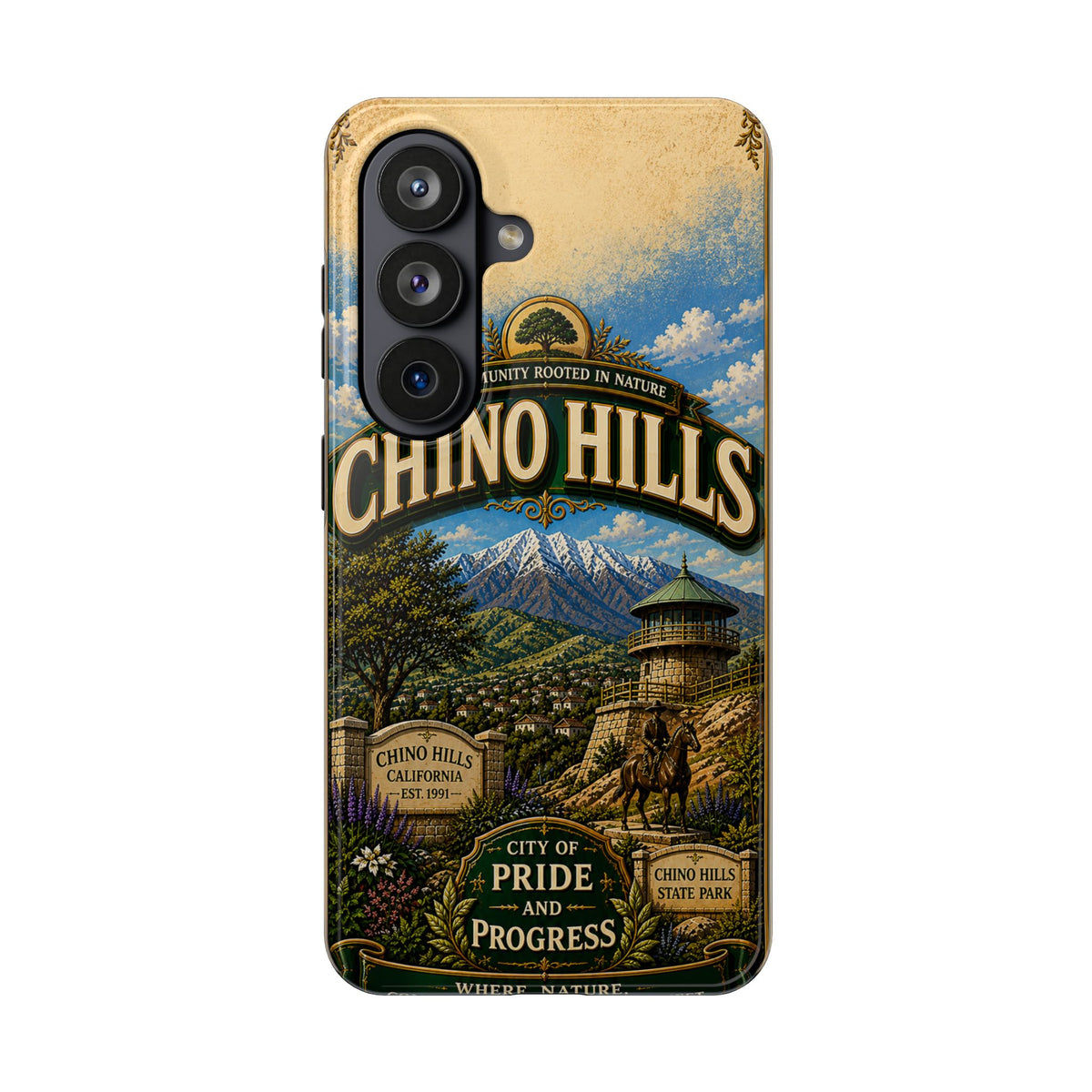 Chino Hills Vintage Travel Phone Case Mountain Vista Historic Landmark California City Pride Cover