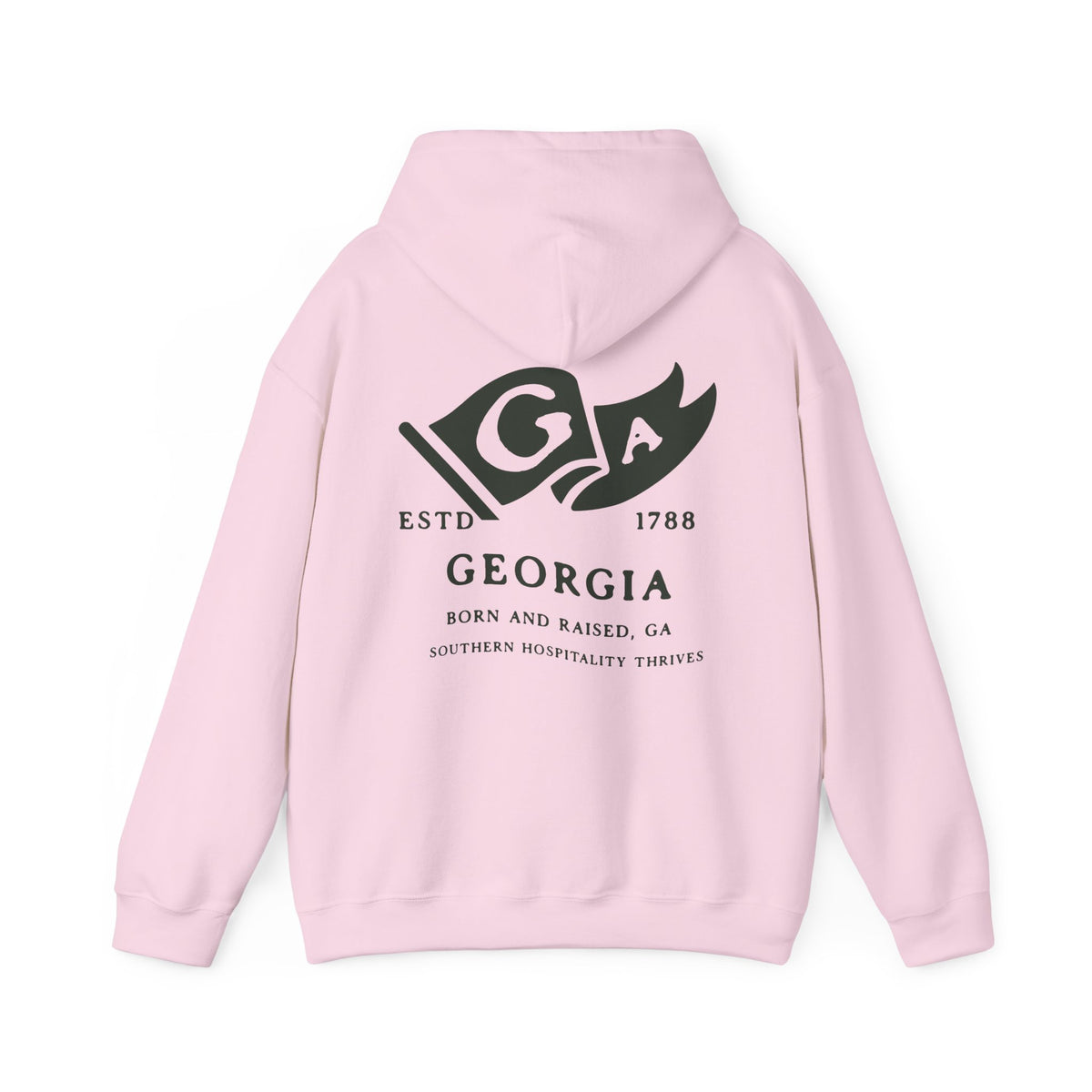 Georgia State Born and Raised Unisex Hoodie - Peach State Pride Design