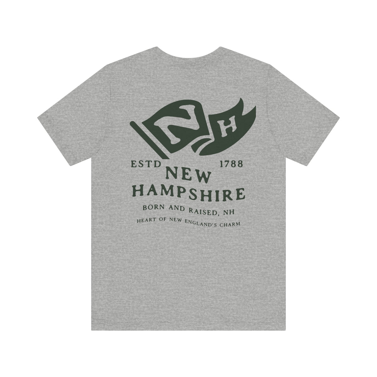 New Hampshire Born & Raised T-Shirt – Live Free or Die Pride, Front & Back Design