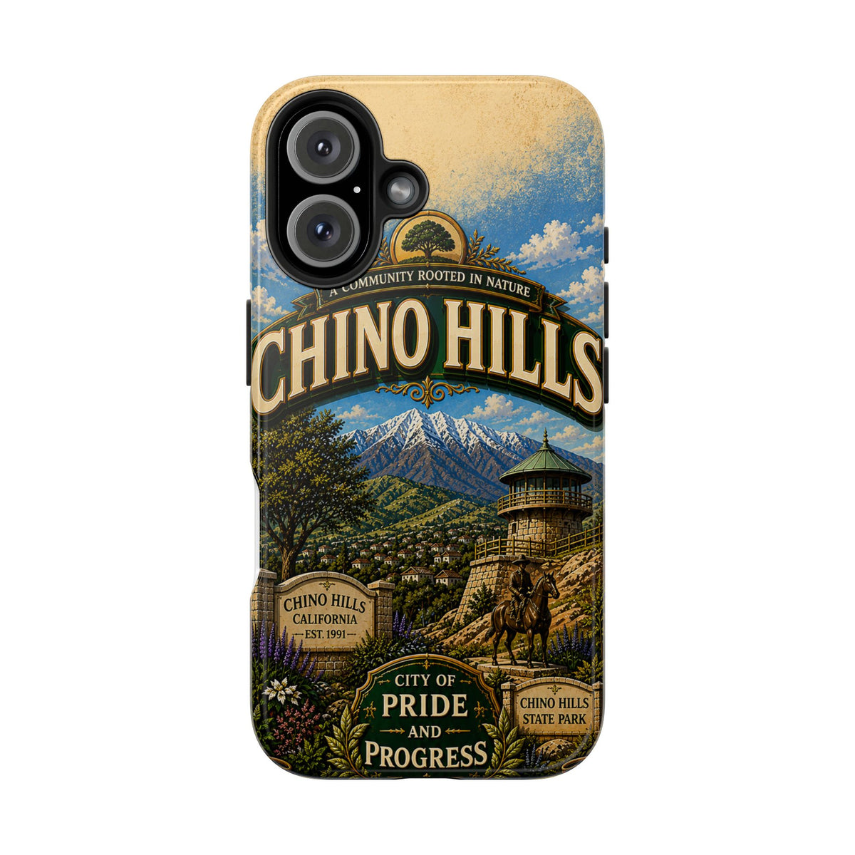 Chino Hills Vintage Travel Phone Case Mountain Vista Historic Landmark California City Pride Cover