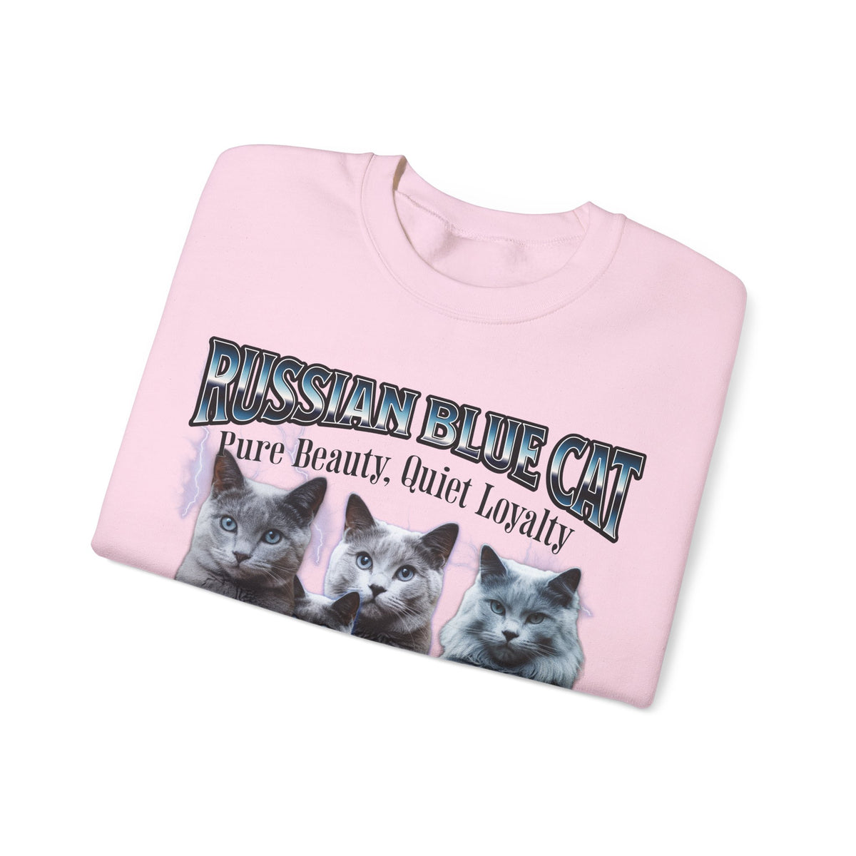 Russian Blue Cat “Pure Beauty, Quiet Loyalty” Unisex Sweatshirt | Cozy Cat Lover Pullover | Russian Blue Gift | New Edge Gifts & Novelties