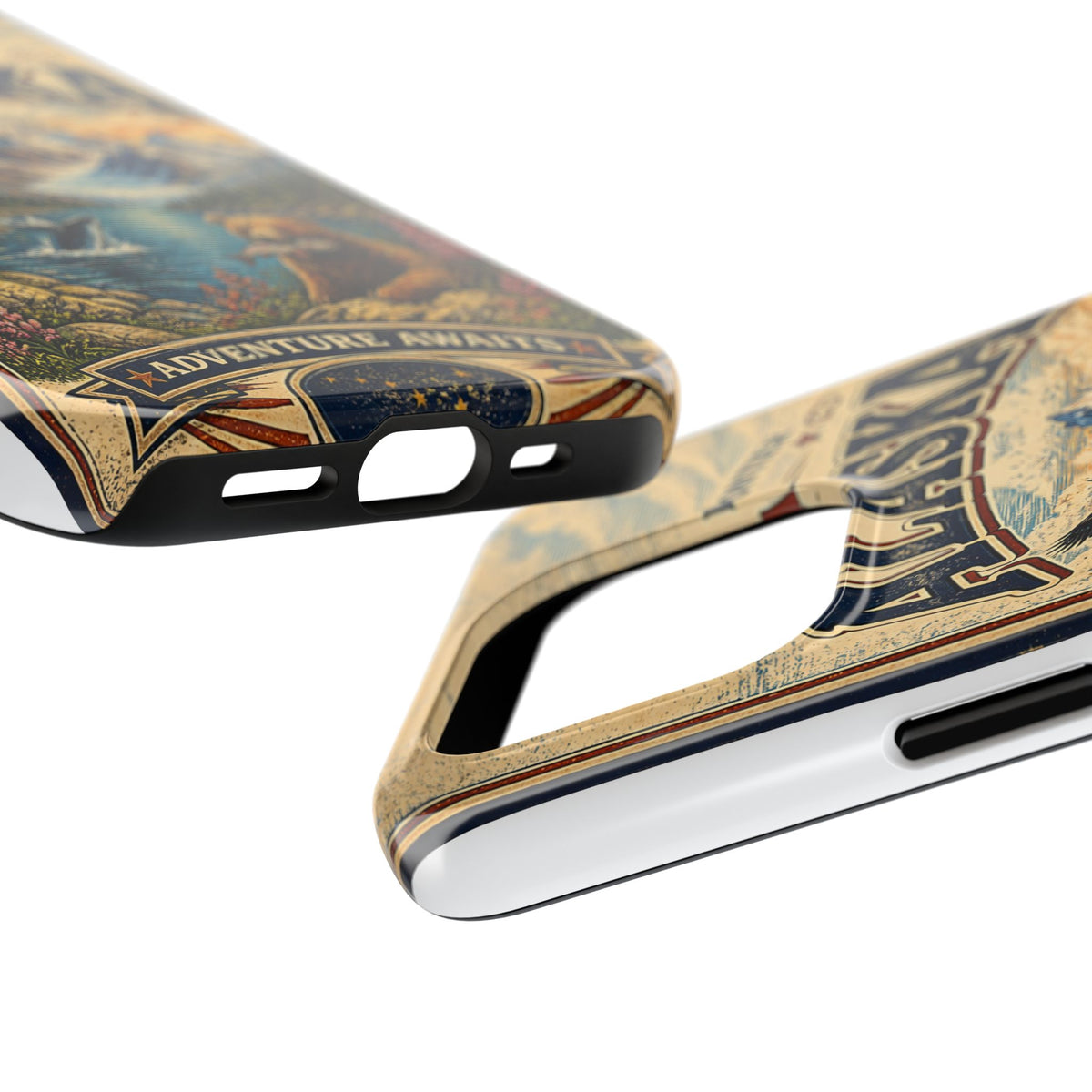 Alaska Faux Vintage Phone Case The Last Frontier Retro Travel Poster Style Adventure Awaits Wildlife iPhone Samsung Case
