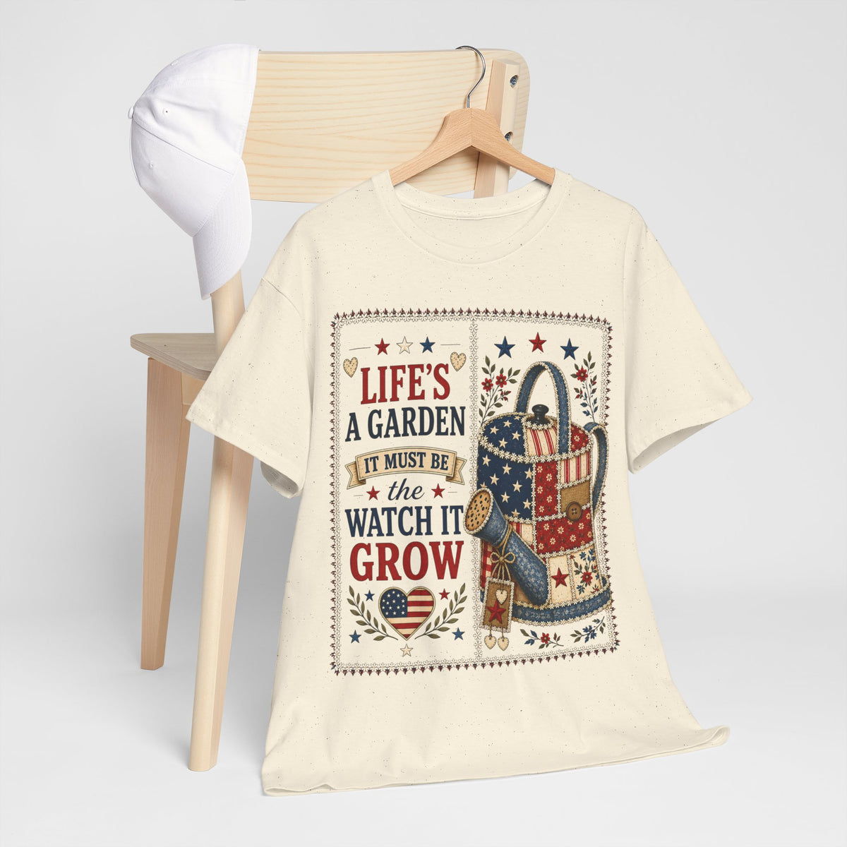 Garden Tote Tee - "Life's a Garden, Watch It Grow" Floral Watering Can T-Shirt