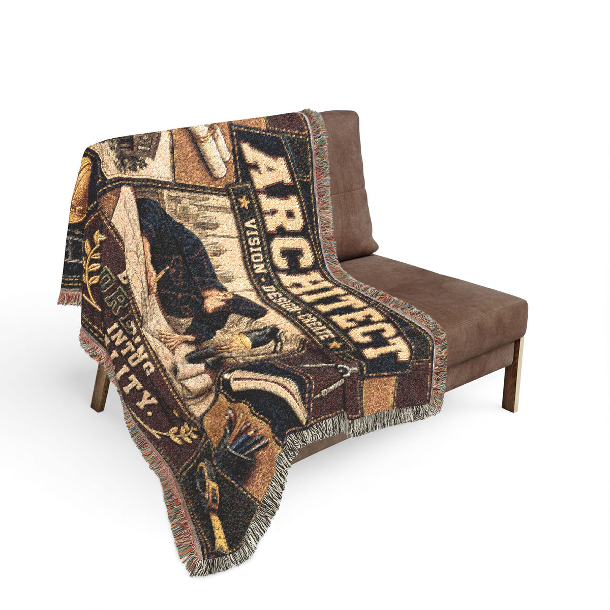 Architect Woven Blanket Building Dreams Into Reality Faux Patchwork Architecture Office Wall Decor Appreciation Throw