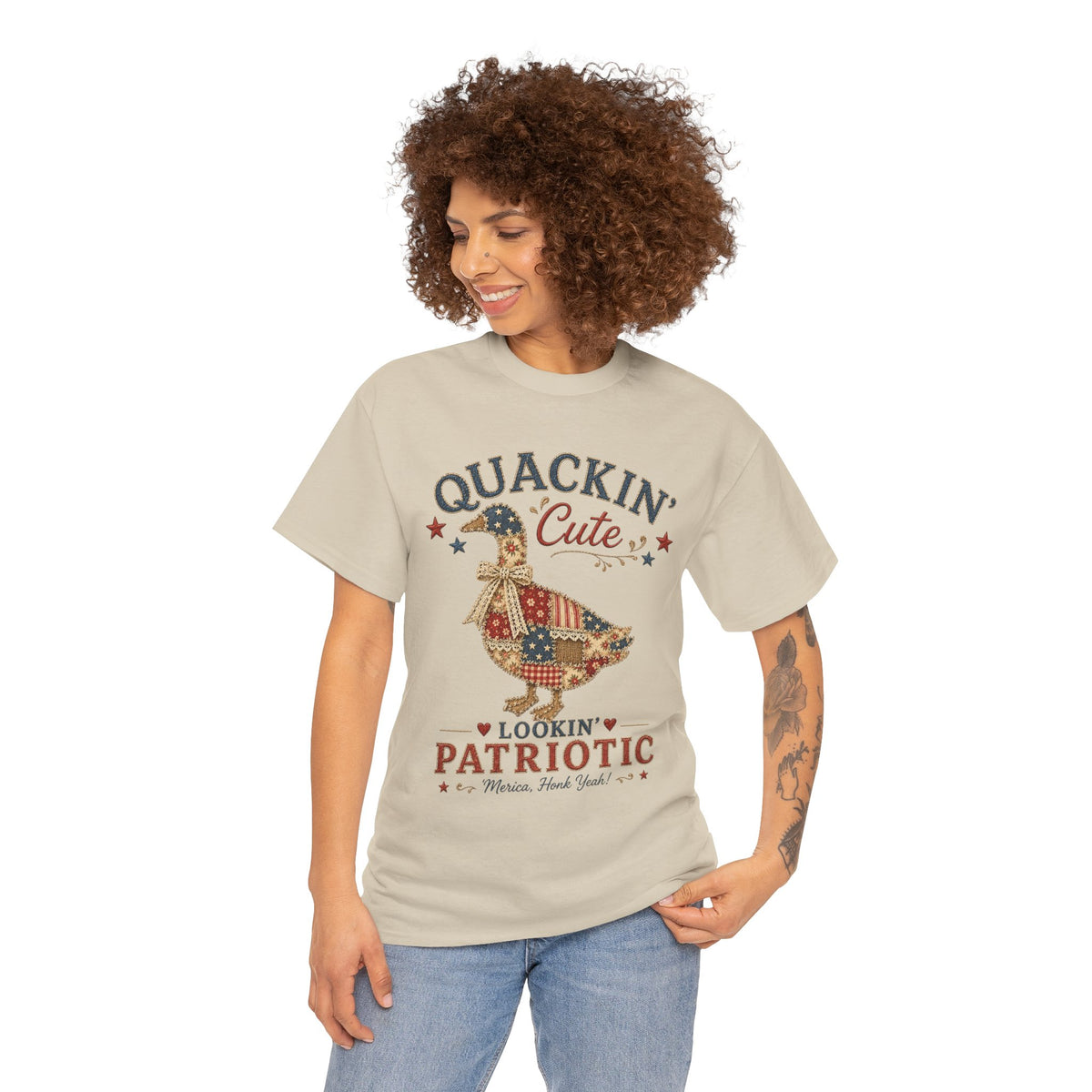 Patriotic Duck Tee - "Quackin' Cute, Lookin' Patriotic" 4th of July Shirt