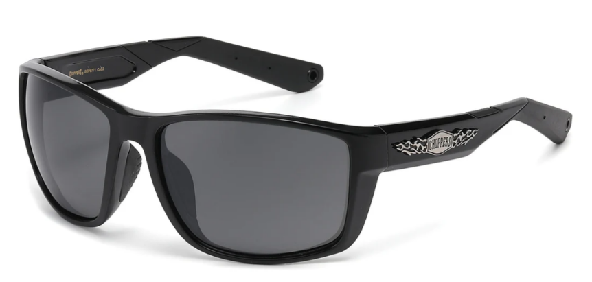 Choppers 8CP6771 Wraparound Sunglasses – UV400 Sports Biker Shades, Polycarbonate Frame, Smoke & Mirror Lens, Men’s Riding Eyewear