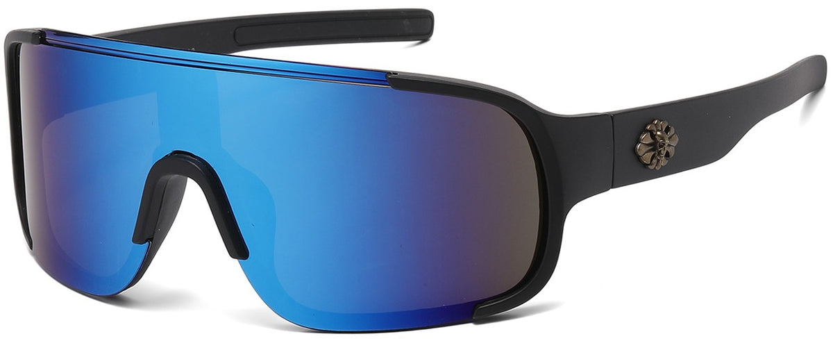 Choppers 8CP6788 Shield Sunglasses – UV400 Blue Mirror Lens Wrap Biker Shades, Oversized Sport Eyewear Men’s Riding Glasses