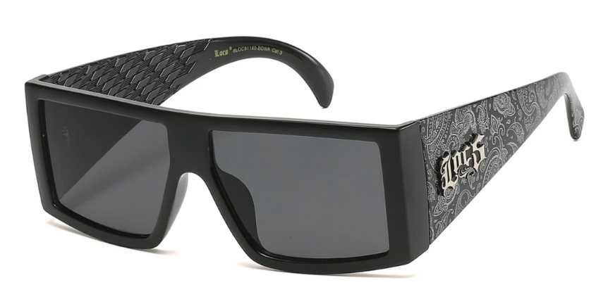 Locs 8LOC91160-BDNA Matte Black Wrap Sunglasses | Tough Street Style Shades for Men & Women | New Edge Gifts & Novelties
