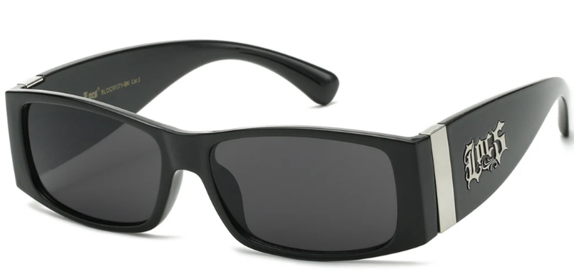 Locs 8LOC91171-BK Matte Black Rectangular Wrap Sunglasses | Unisex Street Style Shades | New Edge Gifts & Novelties