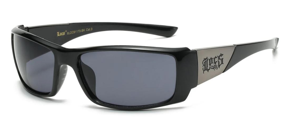 Locs 8LOC91209-BK Wood Print Wrap Sunglasses – Bold Street Style with Smoke Lenses