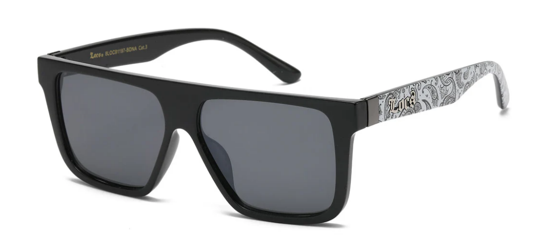 Locs 8LOC91197-BDNA Bandana Print Wrap Sunglasses – Bold Urban Edge with Smoke Lenses