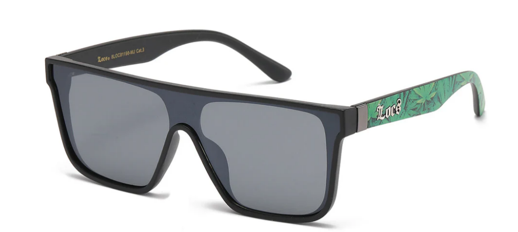 Locs 8LOC91198-MJ Graffiti-Print Sunglasses – Bold Urban Style with Smoke Lenses