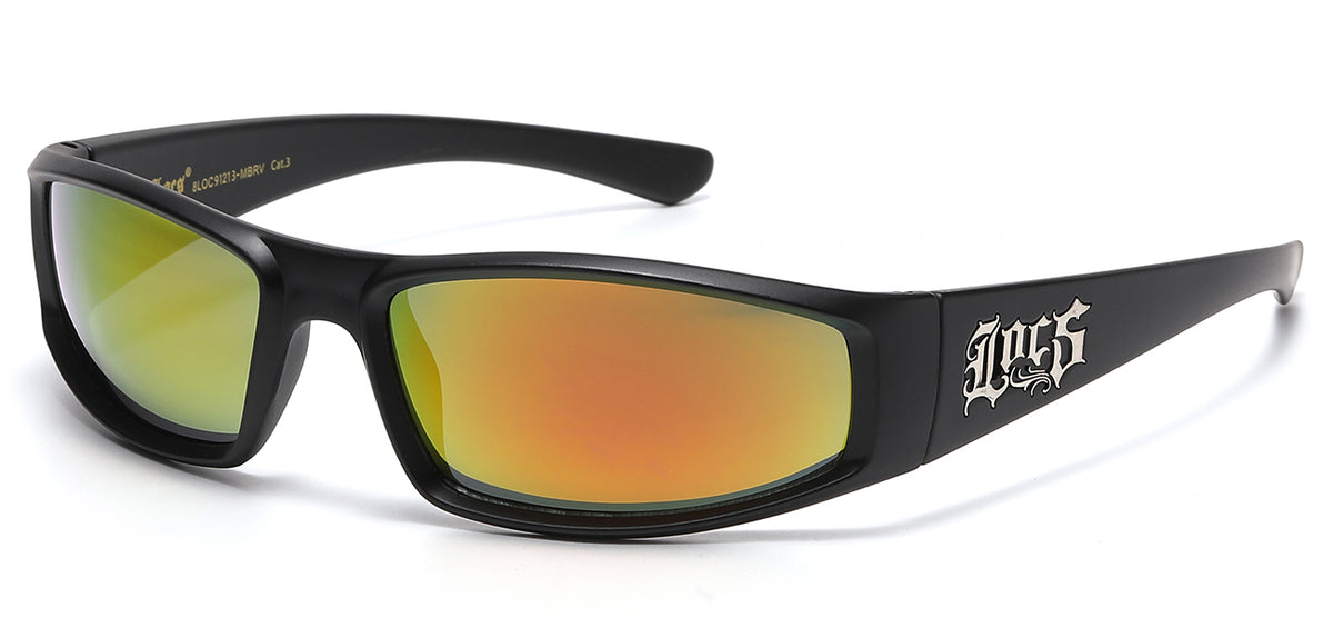 Locs 8LOC91213-MBRV Sportswrap Sunglasses – Polycarbonate Frame, Mirror Lenses, UV Protection