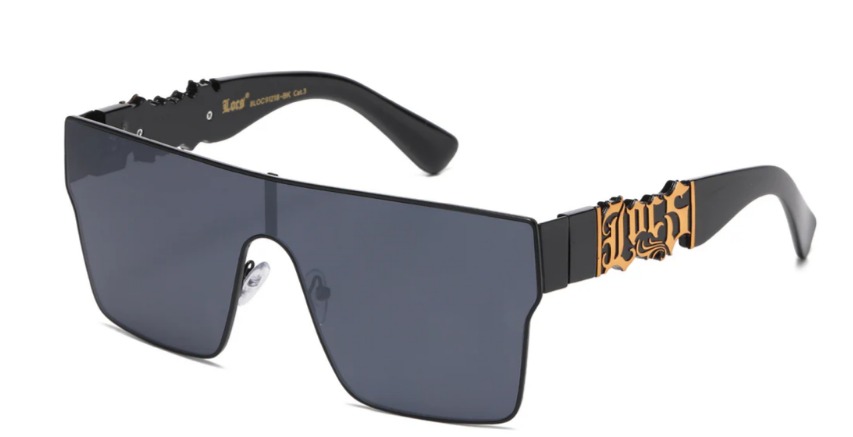 8LOC91218-BK Unisex Locs Sunglasses – Smoke Lens, Square Wrap Style by New Edge Eyewear