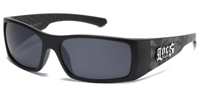 Locs 8LOC91225-MJ Black Sportwrap Sunglasses with Cannabis Leaf Print | Bold Urban Shades | New Edge Gifts & Novelties