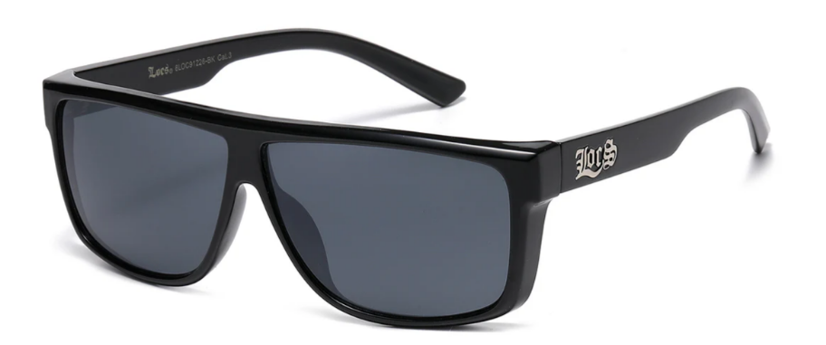Locs 8LOC91226-BK Black Square Wrap Sunglasses | Bold Streetwear Shades for Men & Women | New Edge Gifts & Novelties
