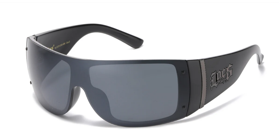 Locs 8LOC91240-BK Black Sportswrap Sunglasses – Smoke Lens, UV400 Protection, Polycarbonate Frame