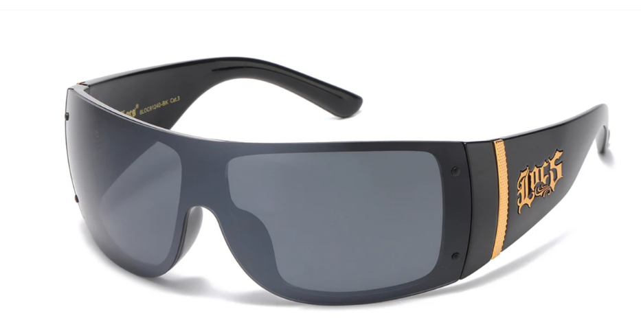 Locs 8LOC91240-BK Black Sportswrap Sunglasses – Smoke Lens, UV400 Protection, Polycarbonate Frame
