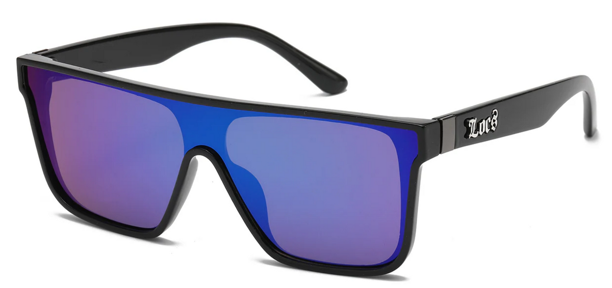 Locs 8LOC91254-MIX Black Graffiti Rectangular Sunglasses – Bold Urban Luxury Frames