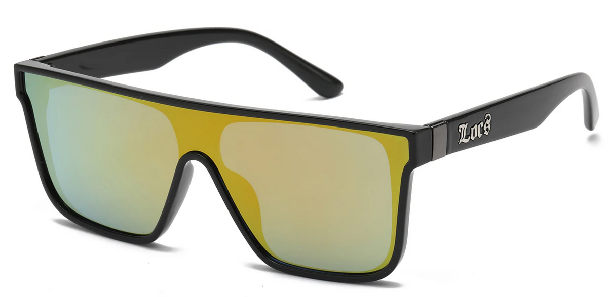 Locs 8LOC91254-MIX Black Graffiti Rectangular Sunglasses – Bold Urban Luxury Frames