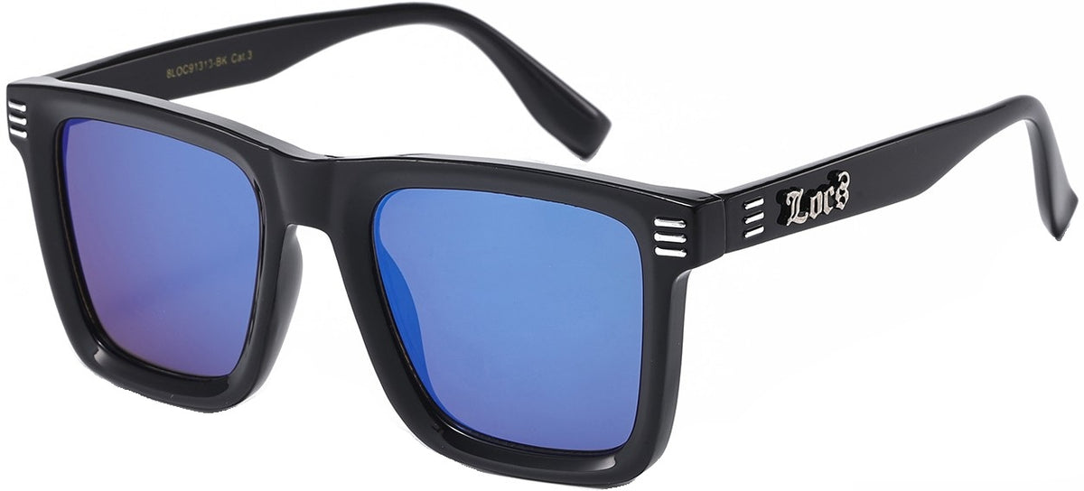 Locs 8LOC91323-BKCM Square Frame Sunglasses – Black Frame with Smoke Grey Lenses – UV400 Streetwear Shades