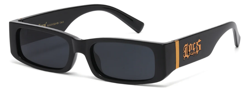 Locs 8LOC91320-BK Rectangular Wrap Sunglasses – Black Frame Smoke Lens UV400 Protection, Men’s Streetwear Shades Durable Eyewear