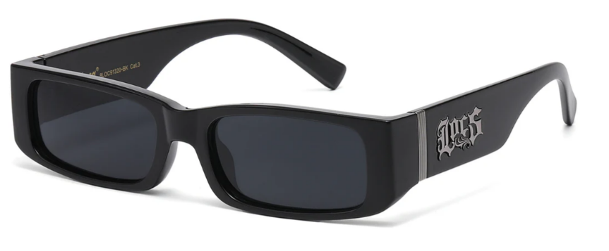 Locs 8LOC91320-BK Rectangular Wrap Sunglasses – Black Frame Smoke Lens UV400 Protection, Men’s Streetwear Shades Durable Eyewear