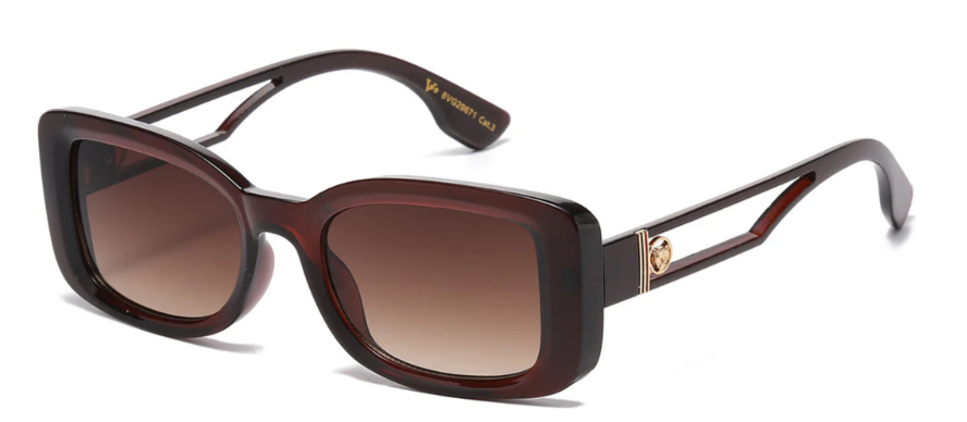 VG 8VG29671 Designer Square Sunglasses | Bold Temple Accents & Gradient Lens Options | New Edge Gifts & Novelties
