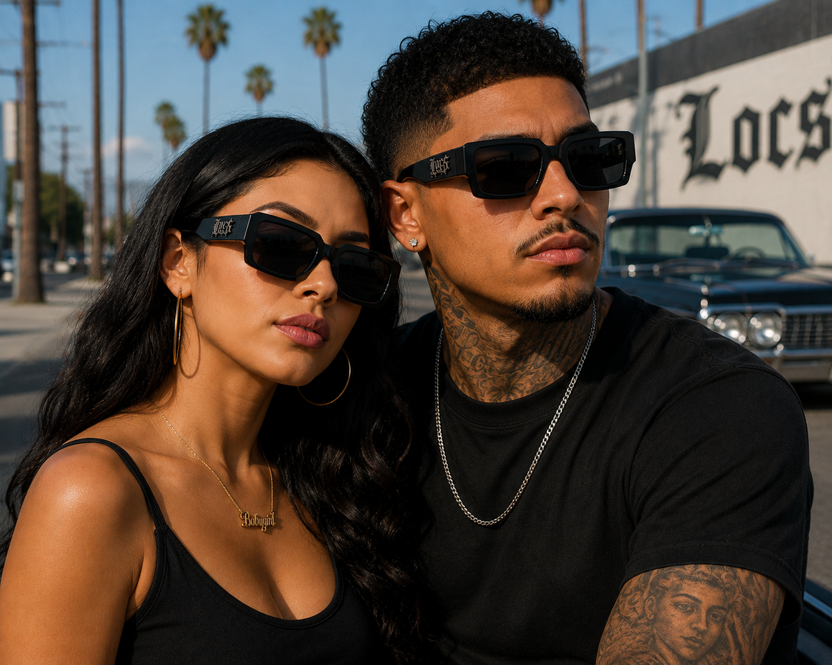 Locs 8LOC91336-MB Matte Black Rectangle Sunglasses – Urban Streetwear Shades with Smoke Lenses