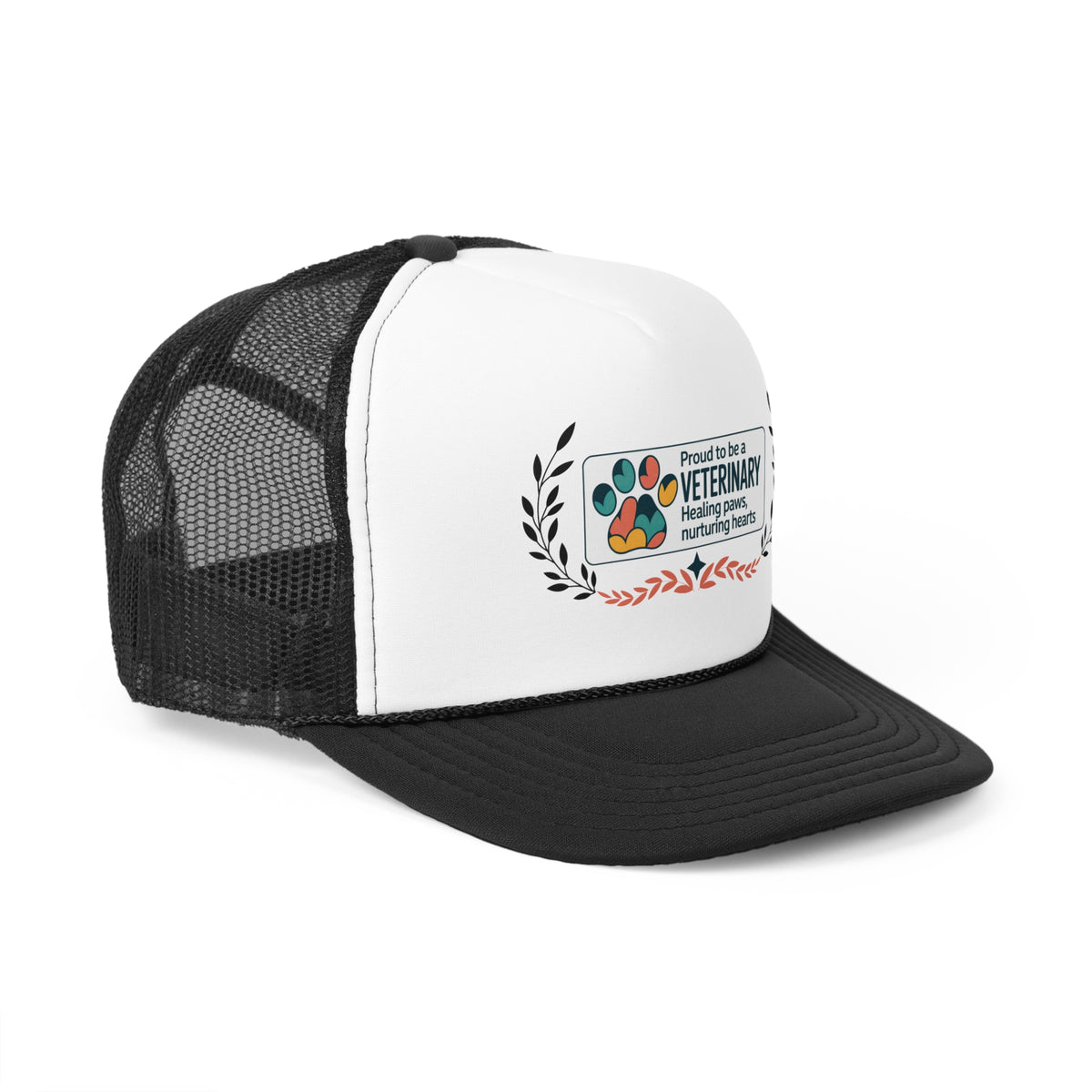 Veterinary Trucker Hat – Proud to Be a Veterinary | Healing Paws, Nurturing Hearts | Vet Tech & Animal Care Professional Gift Cap